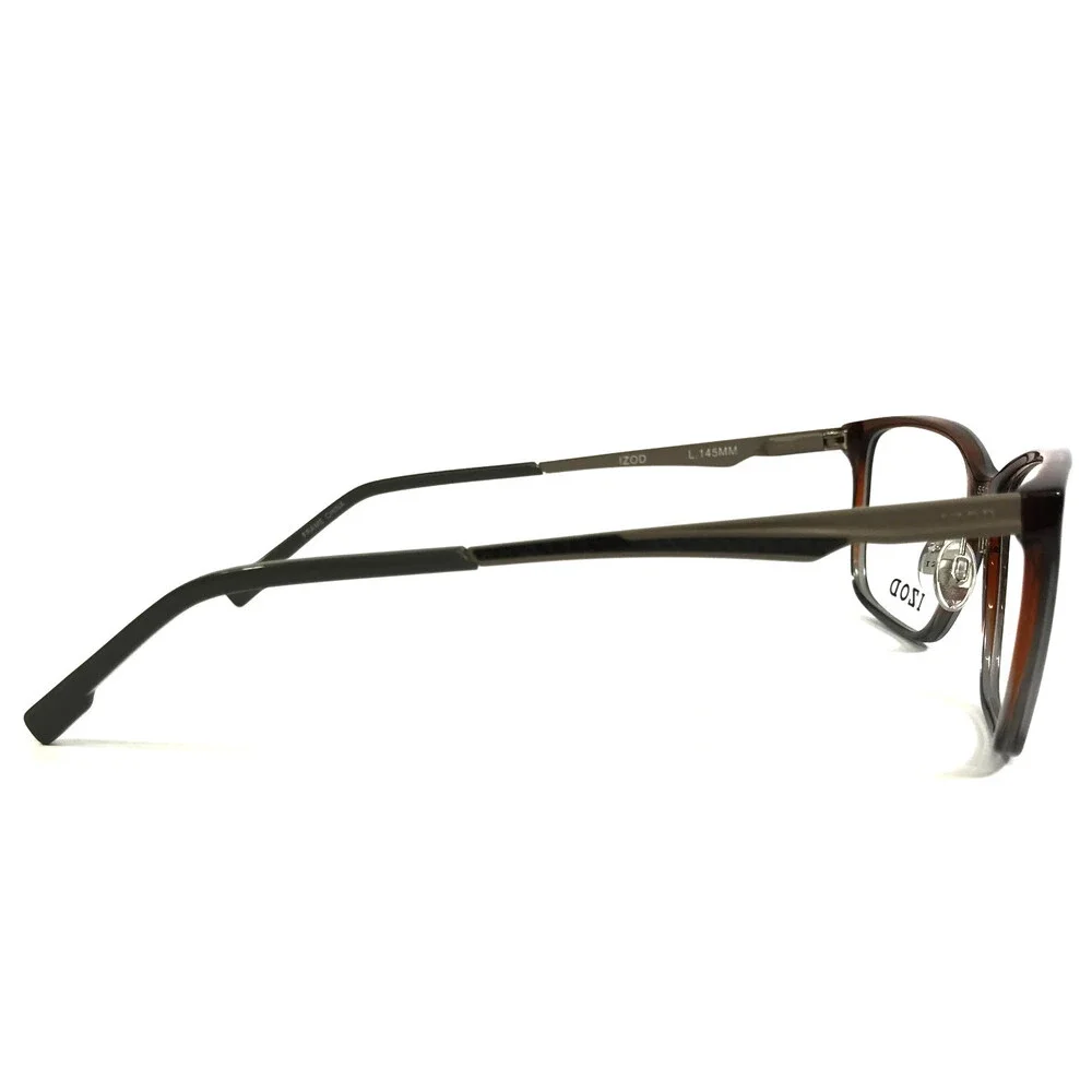 IZOD Eyeglasses Frames IZ2120 BROWN FADE Gray Rectangle Full Rim 55-16-145